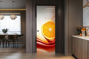 橙色水果图案创意室内门