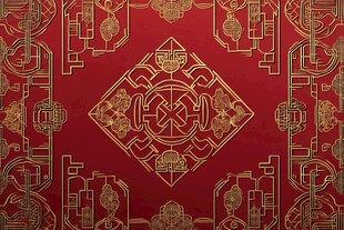 中式红金传统花纹图案