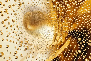金色水滴抽象艺术画面