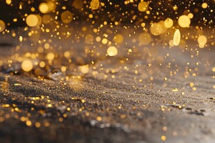 金色光斑洒落的梦幻场景