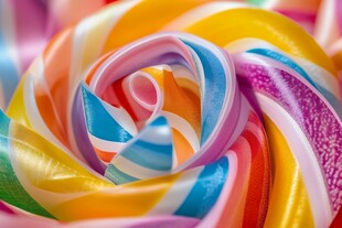 五彩斑斓的螺旋大棒棒糖