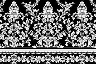 黑白花卉复古花纹图案