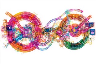 炫彩科技风格无限符号图案