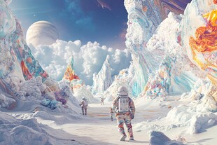 梦幻星球上的宇航员漫步