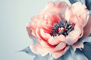 梦幻粉色牡丹花特写