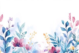 水彩花卉边框背景图