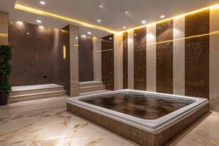 豪华室内温泉池精致空间