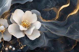 水墨金花 优雅花卉艺术图景