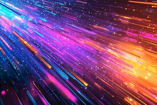 炫彩流光的动感宇宙线条