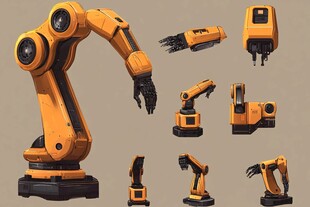 工业机械手臂多角度展示