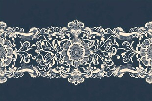 复古花纹蕾丝边装饰图案