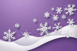 紫色背景上的精美雪花装饰