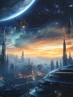 未来星际都市科幻景观