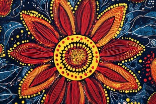 绚丽民族风手绘花卉图案