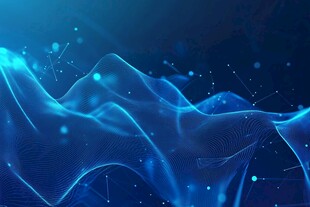 梦幻蓝色科技动感波浪背景