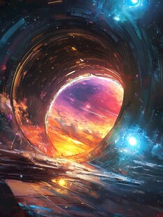 穿越宇宙隧道的奇幻景象