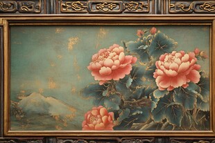 中式牡丹挂画 典雅艺术风