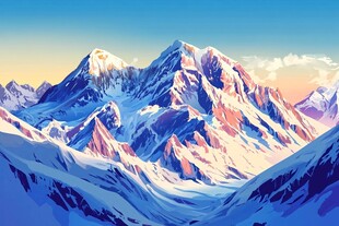 壮丽雪山绘就绝美风光