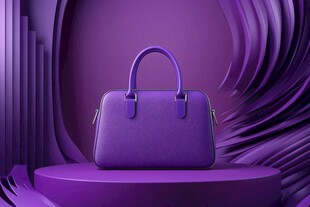 紫色手提包的时尚展示