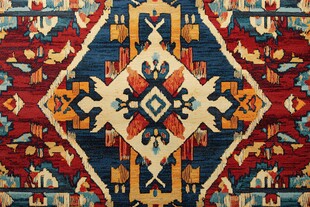 多彩民族风几何图案地毯