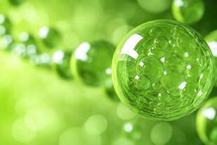 晶莹绿泡梦幻背景图