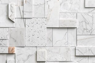 白色大理石瓷砖拼接展示