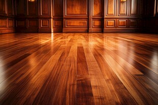 奢华木质地板与古典墙面