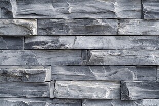 灰色石砌墙面纹理特写