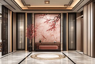 中式雅致门厅设计效果图
