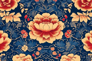 中式繁花锦簇传统花纹图案