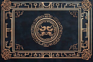 中式黑金古典纹饰图案