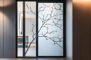 中式简约玻璃屏风隔断