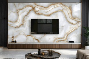 奢华大理石纹电视背景墙