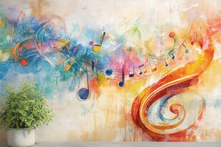 多彩音乐主题艺术墙绘