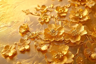 金色繁花图案 精致华美