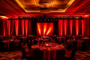 豪华红调宴会场地布置