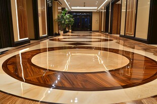 豪华大厅精美大理石拼花地面