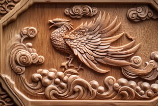 木雕凤凰 精致祥瑞之姿