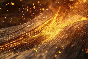 金色粒子流动梦幻背景