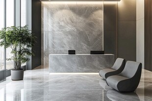 现代简约风格的大厅接待区