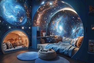 梦幻星空主题卧室空间