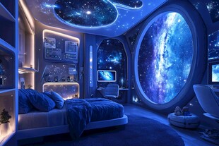 梦幻宇宙风卧室沉浸空间