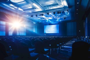 现代大型会议礼堂内景