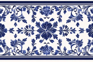 青花瓷花卉纹饰图案