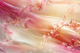 梦幻粉色花卉丝绸背景图