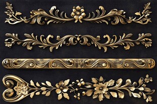 金色雕花装饰条精美呈现