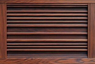 木质百叶通风口特写