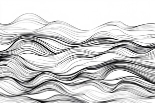 黑白线条波浪抽象图案