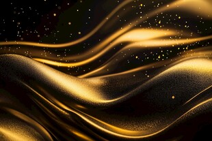 金色流动波纹背景图