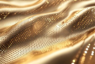 金色波纹穿孔金属质感图